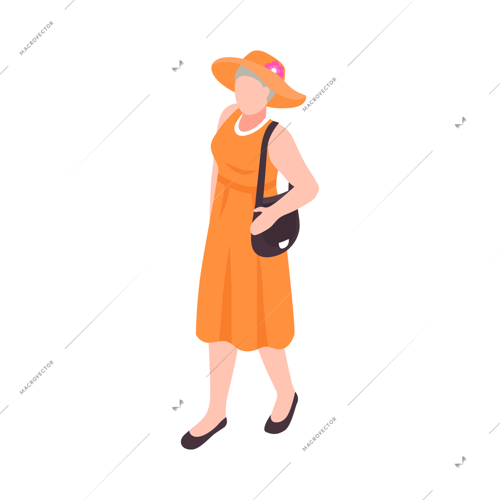 Active senior people composition with isolated human character engaging in activities vector illustration