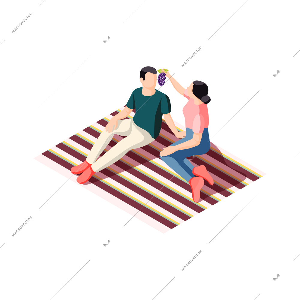 Downshifting escape people isometric icons composition with human characters getting away vector illustration