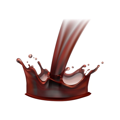 Coffee splashes realistic composition with liquid spray coffee bean images on transparent background vector illustration