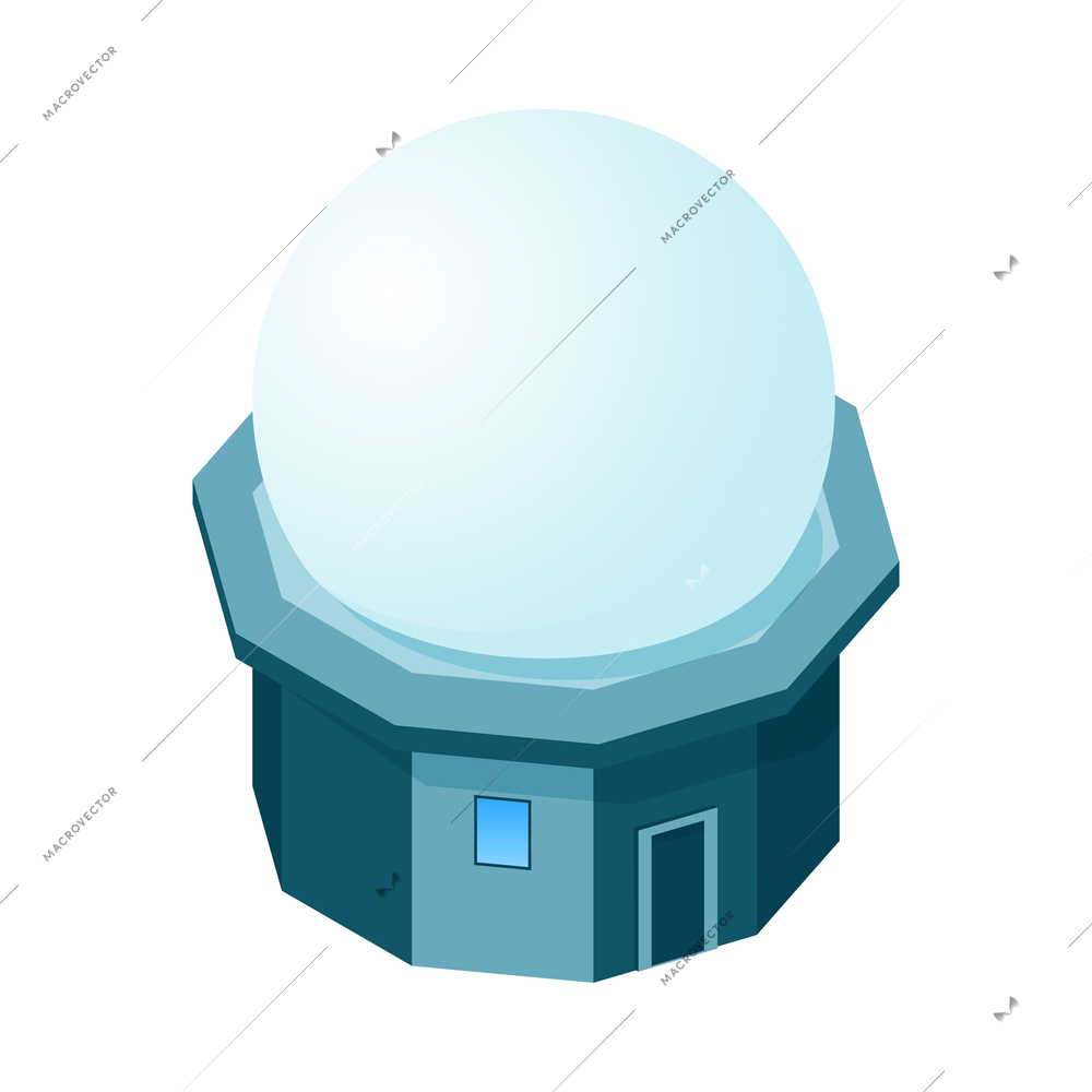 Isometric forecasters meteorological weather center composition on blank background vector illustration