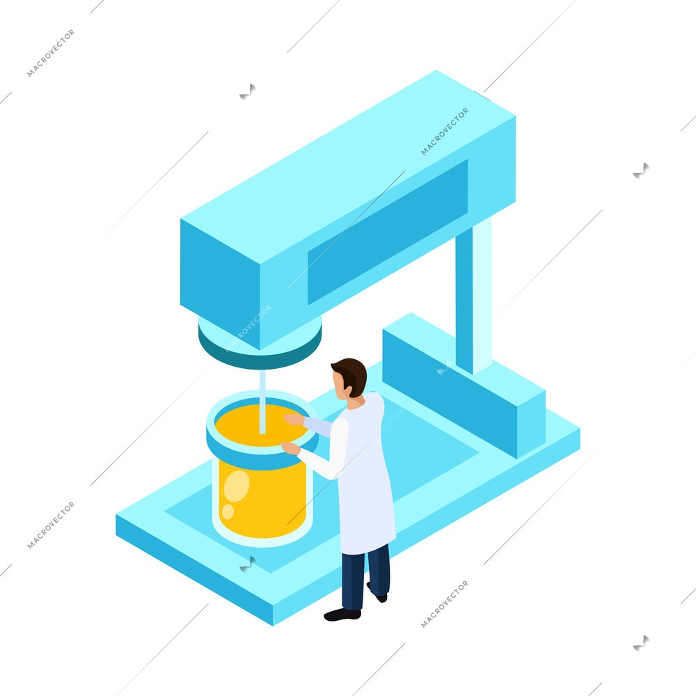 Vaccines development composition with conceptual isometric icons people and lab equipment vector illustration