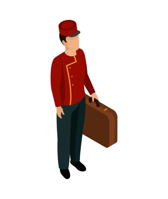 Professions isometric people composition with isolated faceless human character in appropriate uniform vector illustration