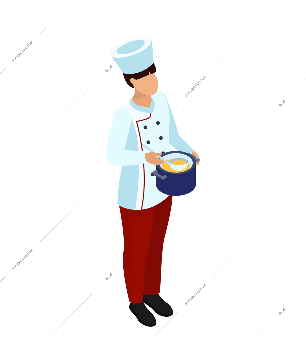 Professions isometric people composition with isolated faceless human character in appropriate uniform vector illustration