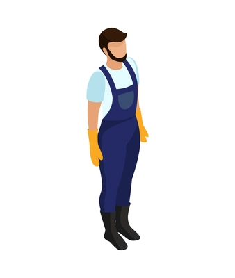 Professions isometric people composition with isolated faceless human character in appropriate uniform vector illustration