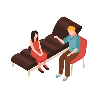 Isometric depression composition with isolated human characters of affected persons vector illustration