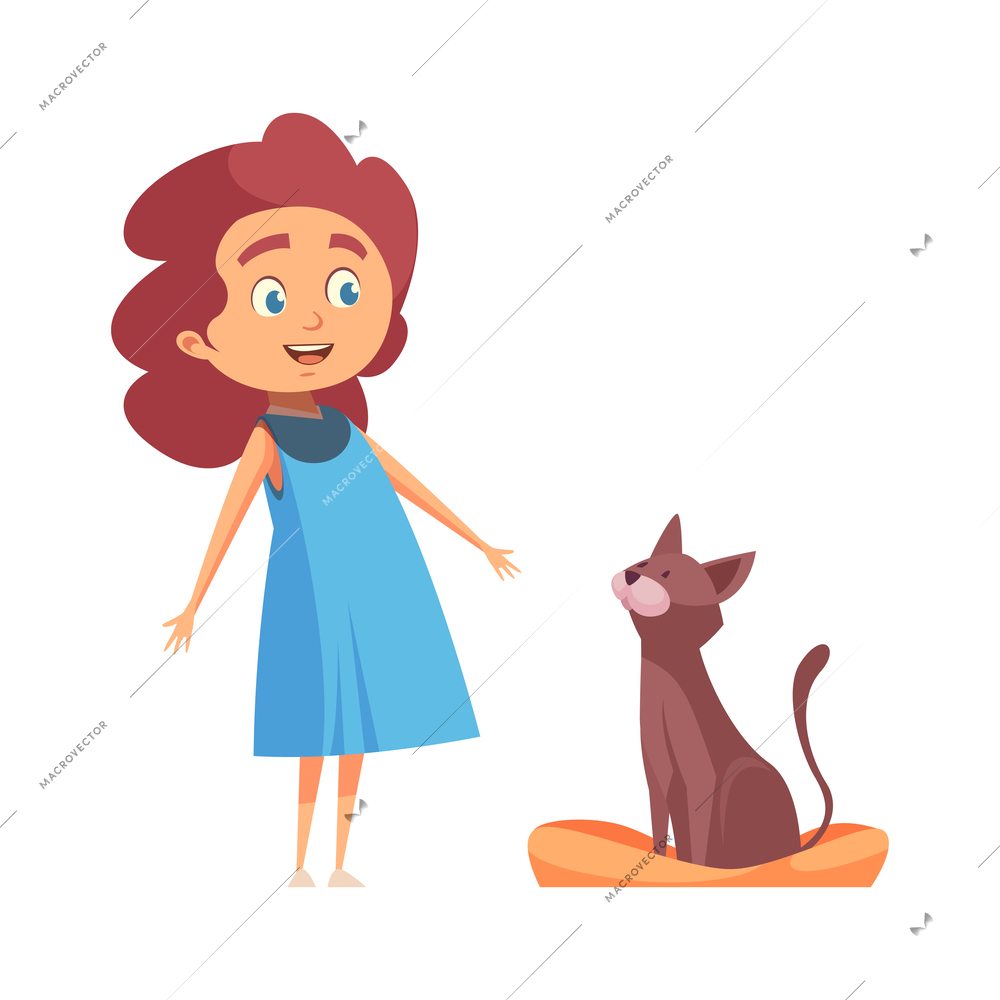 Animal shelter adoption center homeless pets composition with doodle people and pet vector illustration