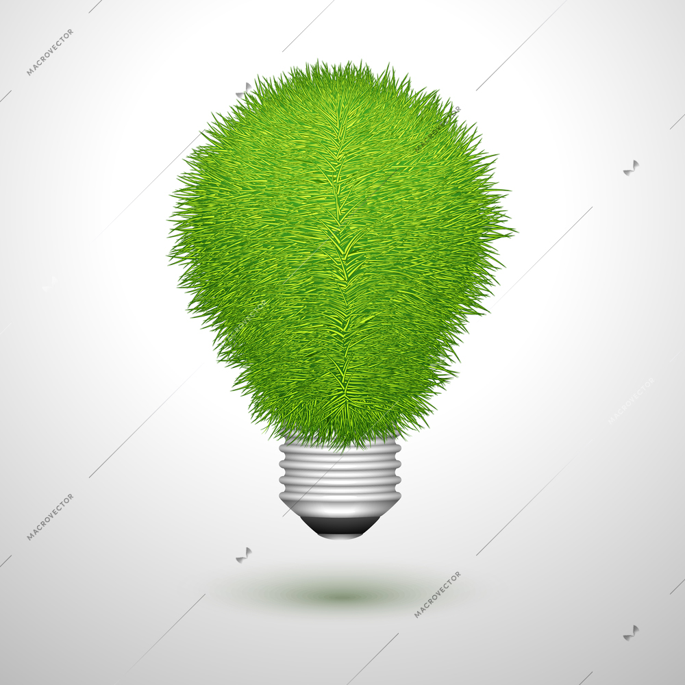 Green creative lightbulb innovation or ecology concept isolated vector illustration