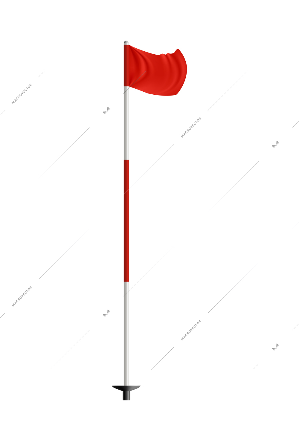 Golf realistic composition with isolated piece of sport equipment on blank background vector illustration