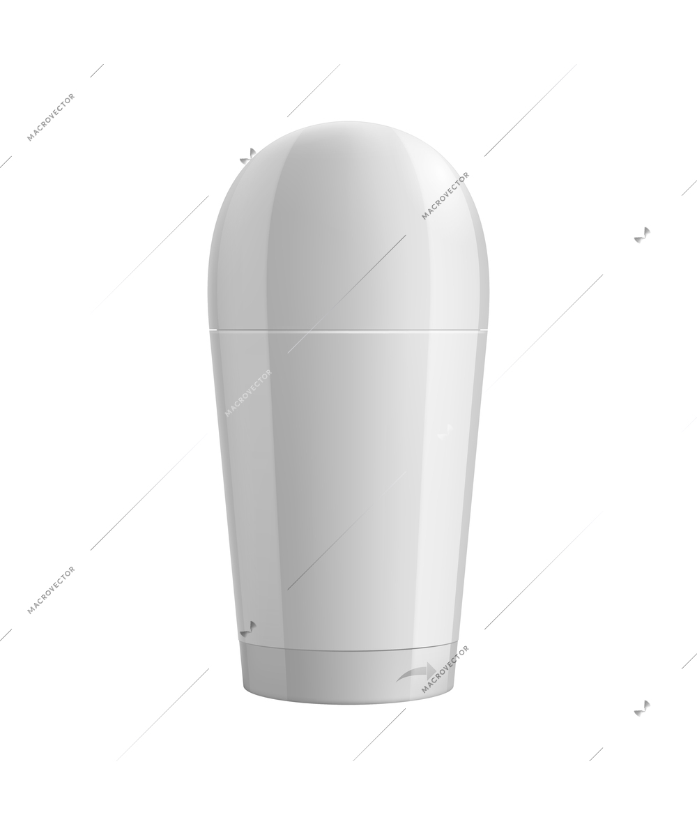 Blank deodorant bottle mockup on white background realistic vector illustration