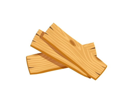 Firewood wooden planks flat icon on white background vector illustration