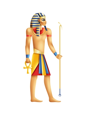 Ancient egyptian pharaoh tutankhamun cartoon vector illustration