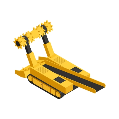 Mining industry machinery element isometric vector illustration