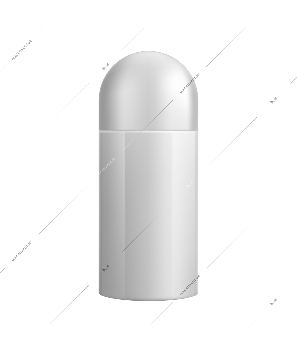 Roll on deodorant bottle mockup on white background realistic vector illustration
