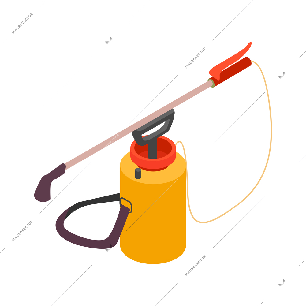 Pest control service professional pesticide sprayer isometric icon vector illustration