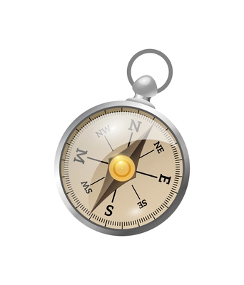 Realistic compass on white background vector illustration
