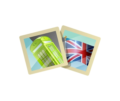 Realistic summer vacation photos from london vector illustration