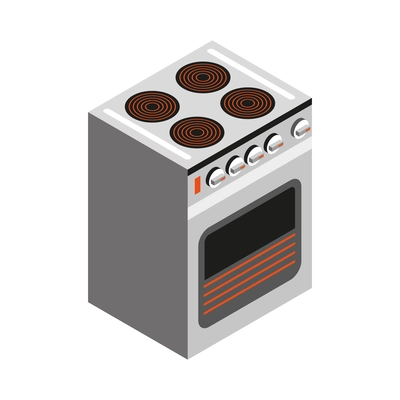 Isometric induction cooker icon 3d vector illustration