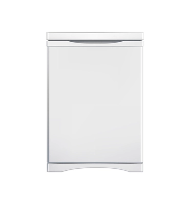 White one door refrigerator realistic vector illustration