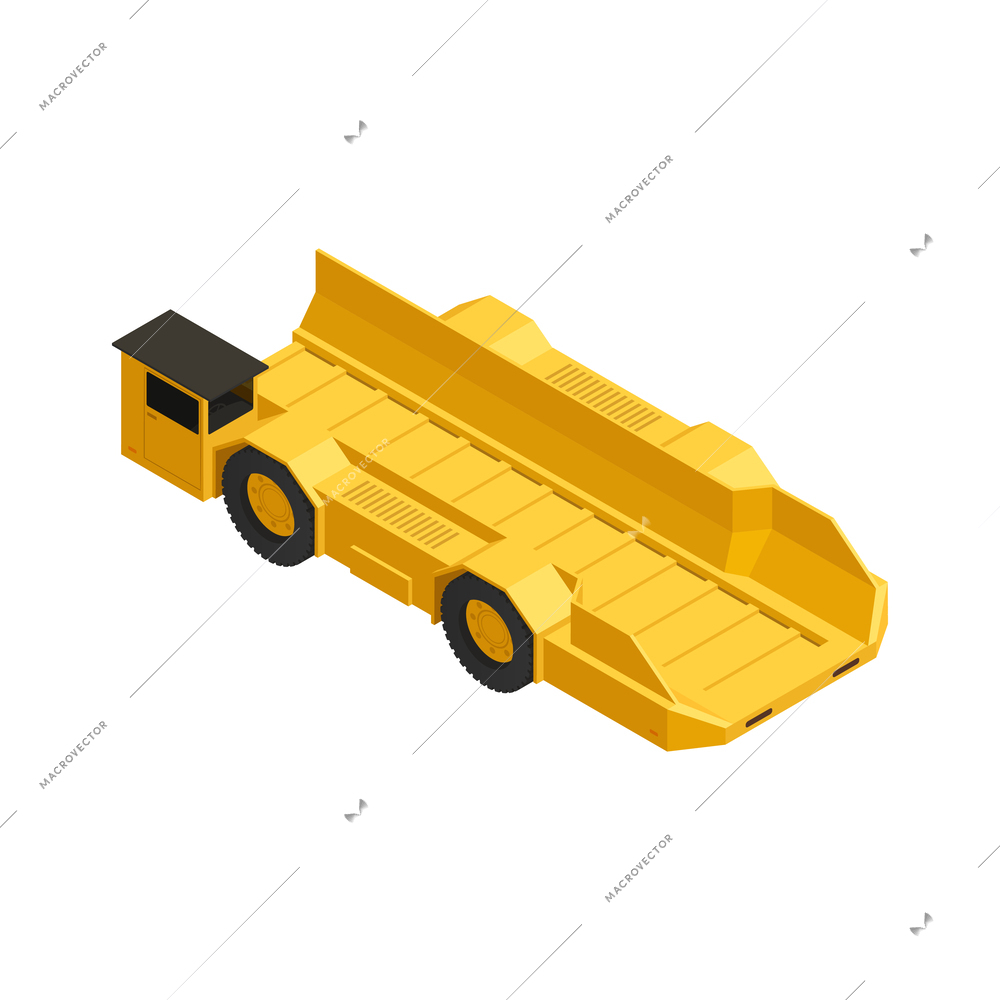 Mining coal production vehicle isometric icon 3d vector illustration