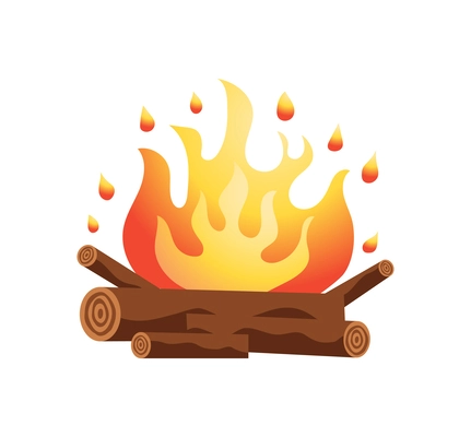 Campfire icon in flat style on white background vector illustration