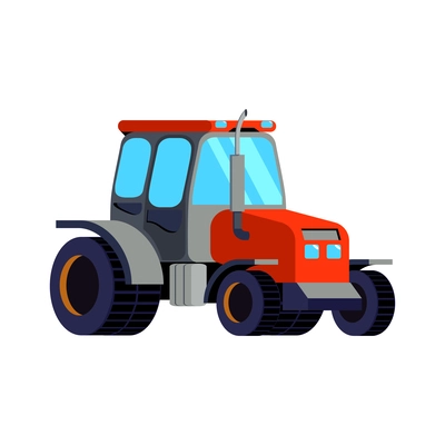 Tractor in flat style on white background vector illustration