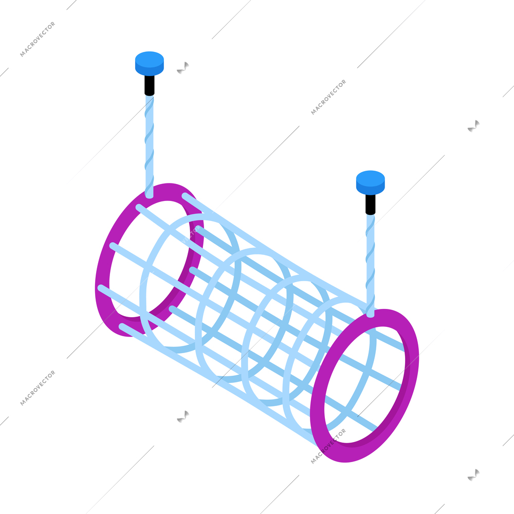 Isometric children climbing sport equipment for home or school 3d icon on white background vector illustration