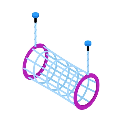 Isometric children climbing sport equipment for home or school 3d icon on white background vector illustration