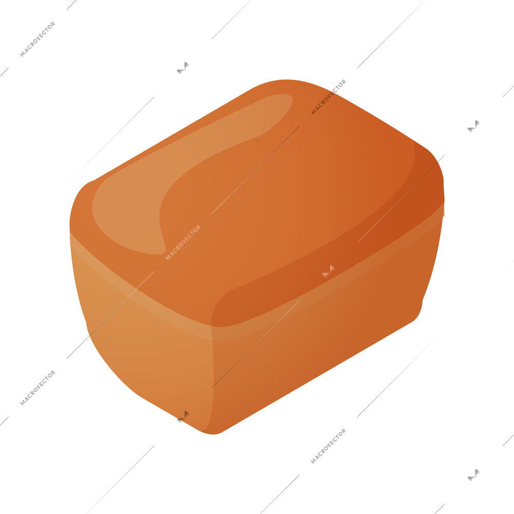 Rye bread loaf isometric icon 3d vector illustration