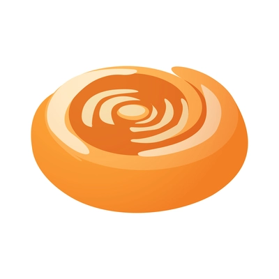 Fresh wheat bread roll isometric icon 3d vector illustration