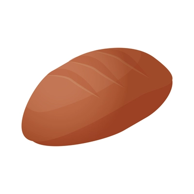 Isometric brown rye bread loaf icon 3d vector illustration