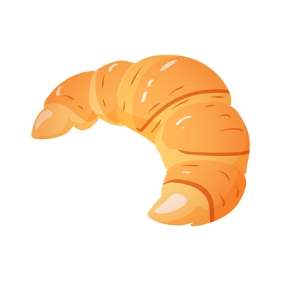 Isometric fresh french croissant icon 3d vector illustration