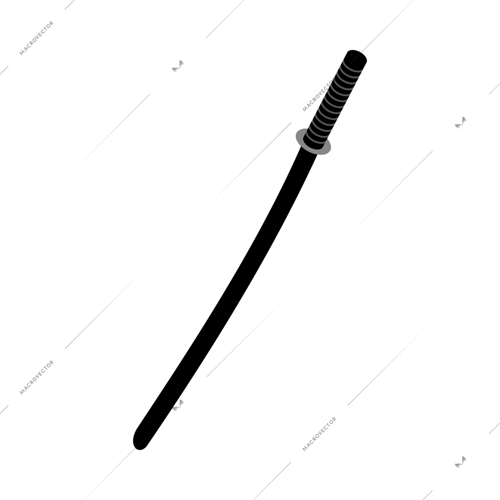 Isometric japanese katana icon on white background vector illustration