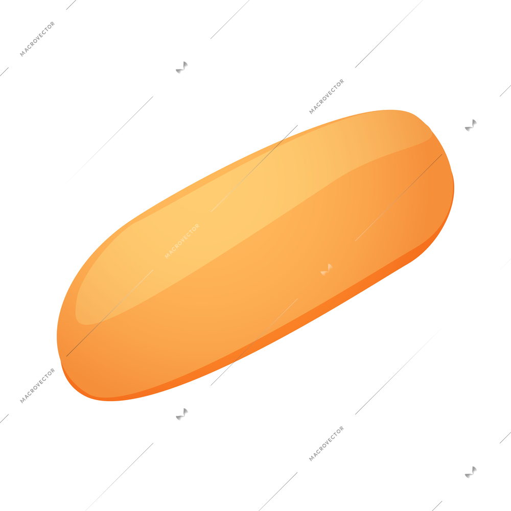 Isometric wheat loaf bread icon 3d vector illustration