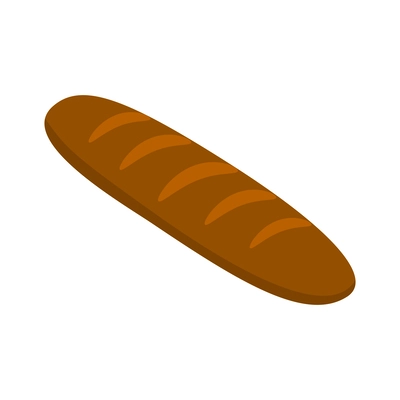 Fresh bread loaf on white background 3d isometric vector illustration