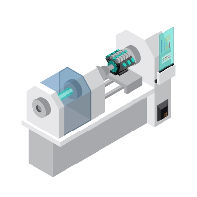 Industrial robots smart automated technology factory equipment 3d isometric vector illustration