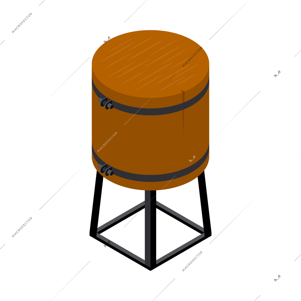 Wooden butcher chopping block isometric icon 3d vector illustration