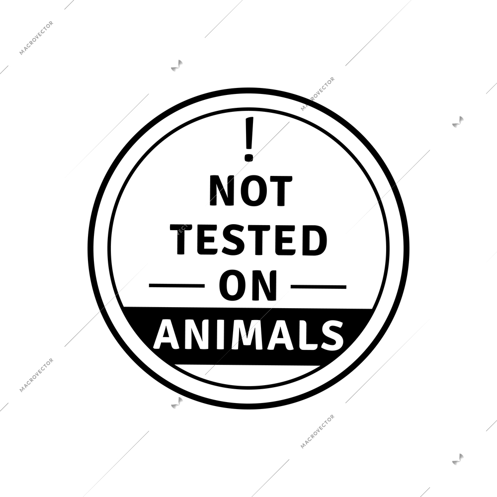 Not tested on animals black round stamp vector illustration