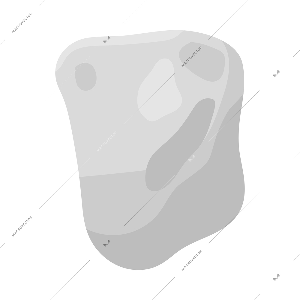 Shaped grey hold for climbing wall 3d isometric vector illustration