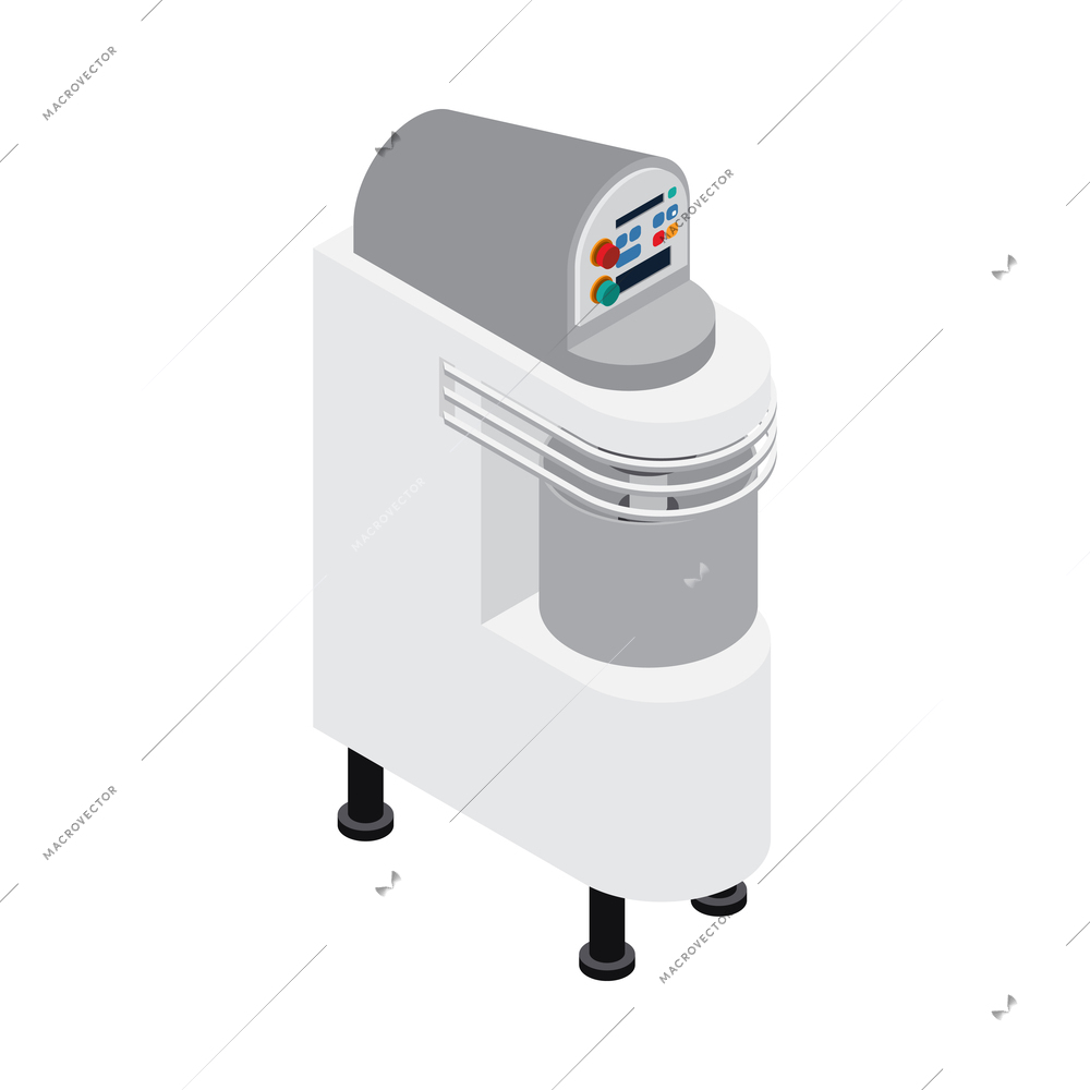 Professional bakery mixer isometric icon on white background 3d vector illustration