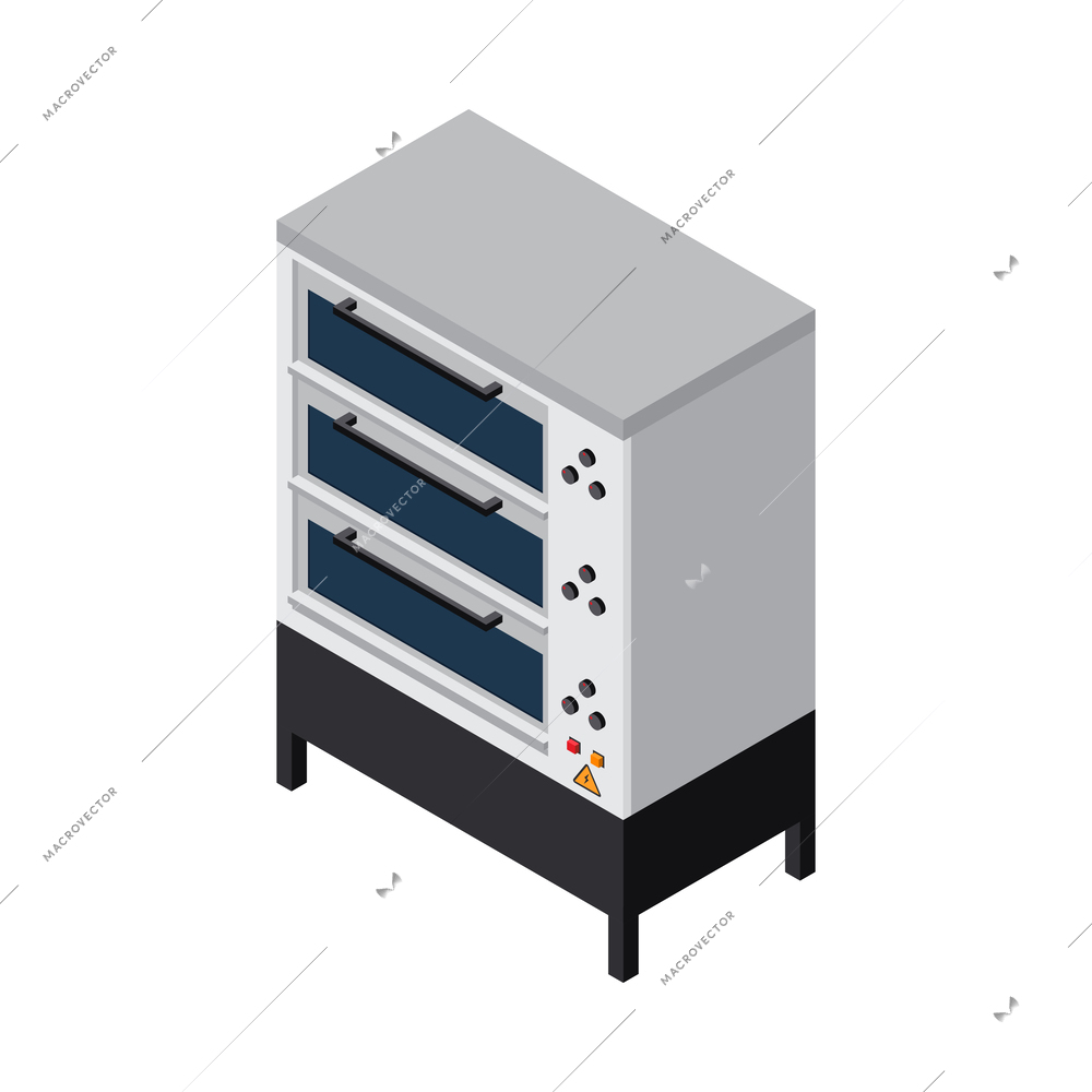 Isometric professional bakery oven icon 3d vector illustration