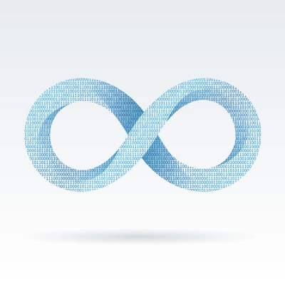 Digital infinity or eternity symbol vector illustration isolated