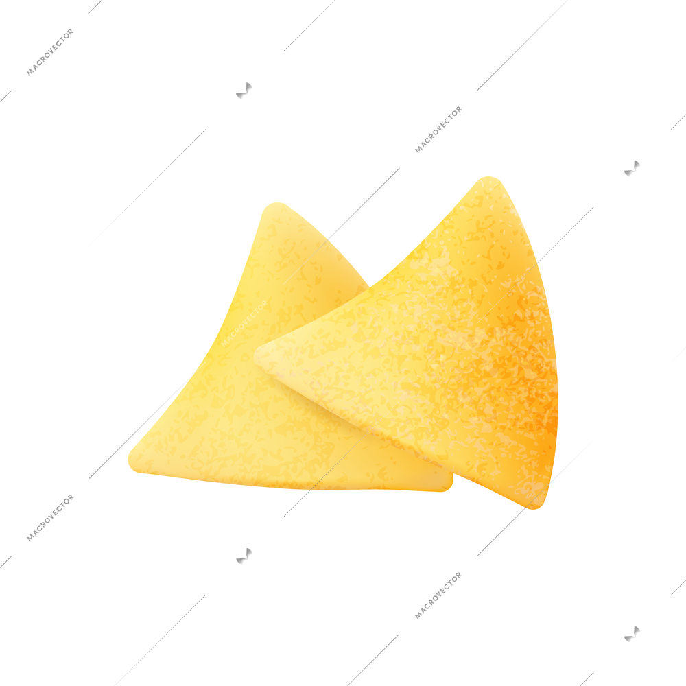 Mexican corn nachos on white background realistic vector illustration