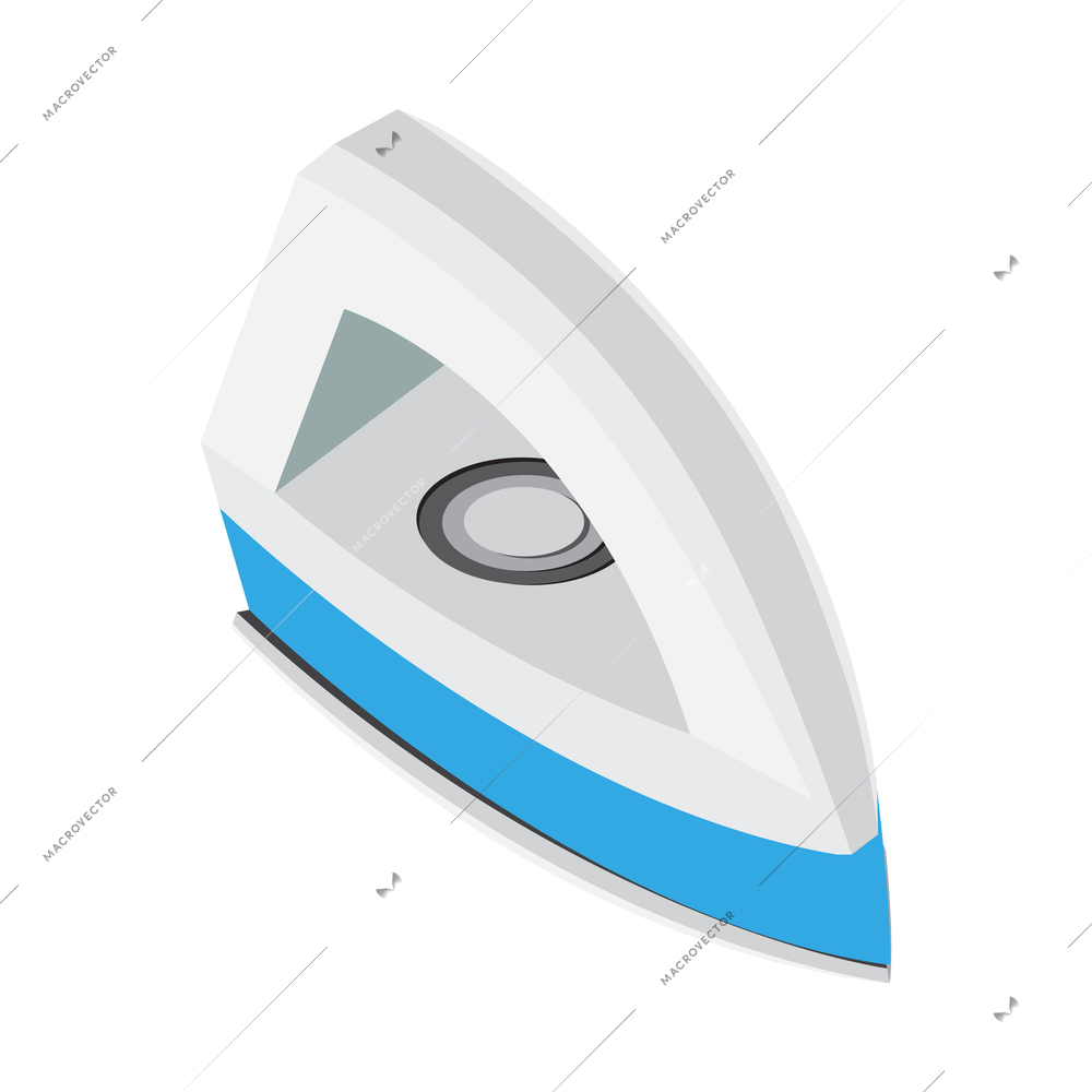 White and blue isometric iron icon 3d vector illustration