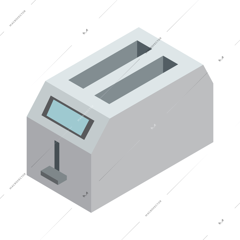 White toaster isometric icon 3d vector illustration