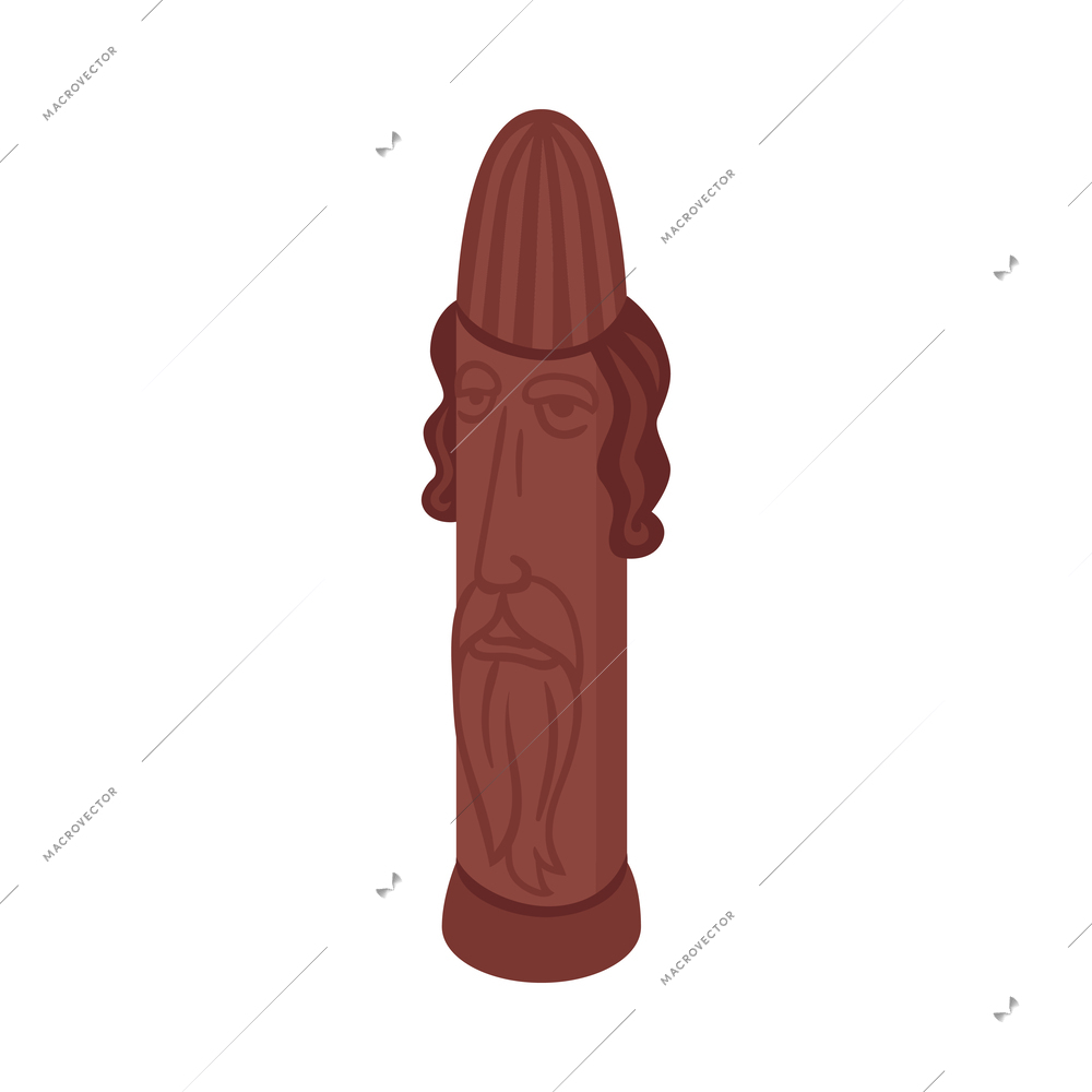 Isometric religious cult totem monument 3d icon vector illustration