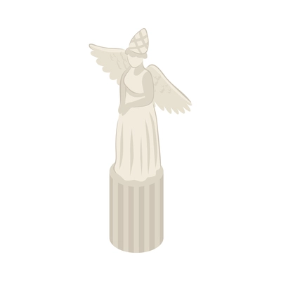 Isometric white marble religious monument icon 3d vector illustration