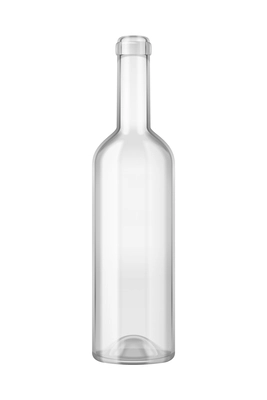 Realistic empty glass wine bottle vector illustration