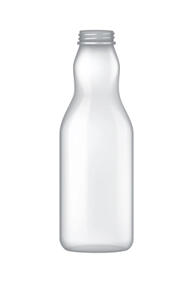 Realistic empty glass bottle without cap vector illustration