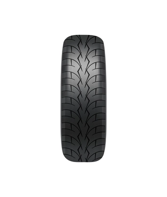 New black car wheel tire on white background realistic vector illustration