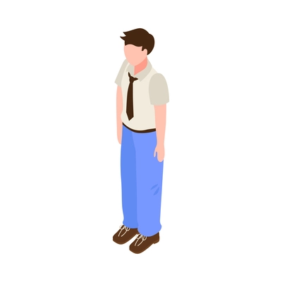 Isometric faceless human character of male manager office worker 3d vector illustration